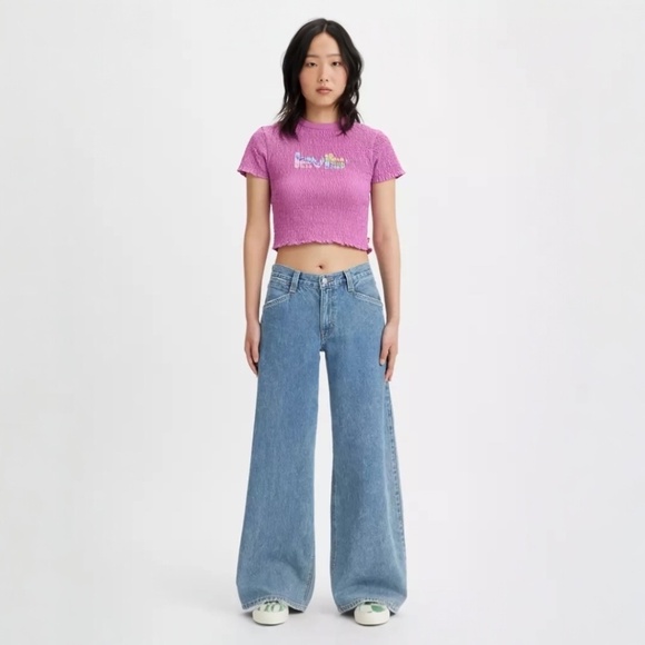 LEVI'S '94 Baggy Wide-Leg Relaxed-Fit denim Jeans in medium wash Size 28 - Picture 1 of 10
